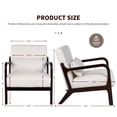 thumbnail image 3 of PORKISS Accent Chair Mid Century Modern Arm Chair with Wood Frame and Pillow, Corduroy Reading Armchair for Bedroom Living Room Office, Beige + Brown, 3 of 10