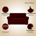 thumbnail image 3 of Easy-Going Jacquard Stretch Sofa Slipcover Non Slip Couch Cover, Loveseat Size, Wine, 3 of 6