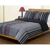 Red & Black Stripe Comforter Set