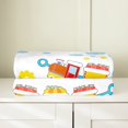 thumbnail image 2 of Erosebridal Cartoon Bus Car Flannel Blanket, Construction Vehicle Sherpa Throw, Colorful Flower Decor, 2 of 5