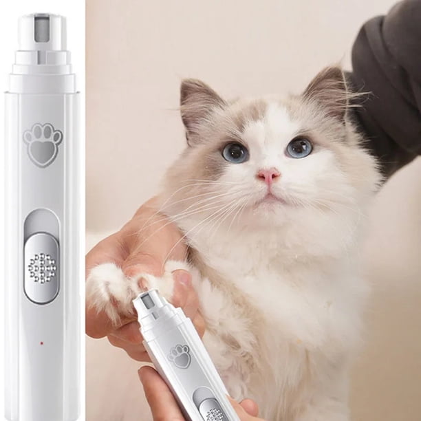 Molinillo de Uñas Eléctrico para Perros con Rueda Pulidora, Luz LED, Cortaúñas para Mascotas, Recargable por USB, 2 Velocidades