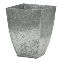 Nearly Natural 15in. Square Tin Planter, Silver