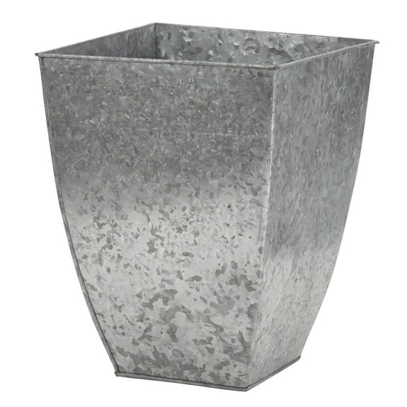 Nearly Natural 15in. Square Tin Planter, Silver
