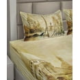 thumbnail image 5 of Ambesonne Paris Fitted & Top Sheet Set with Shams, Vintage Style Landmarks Photo, Beige Pale Camel, 5 of 7