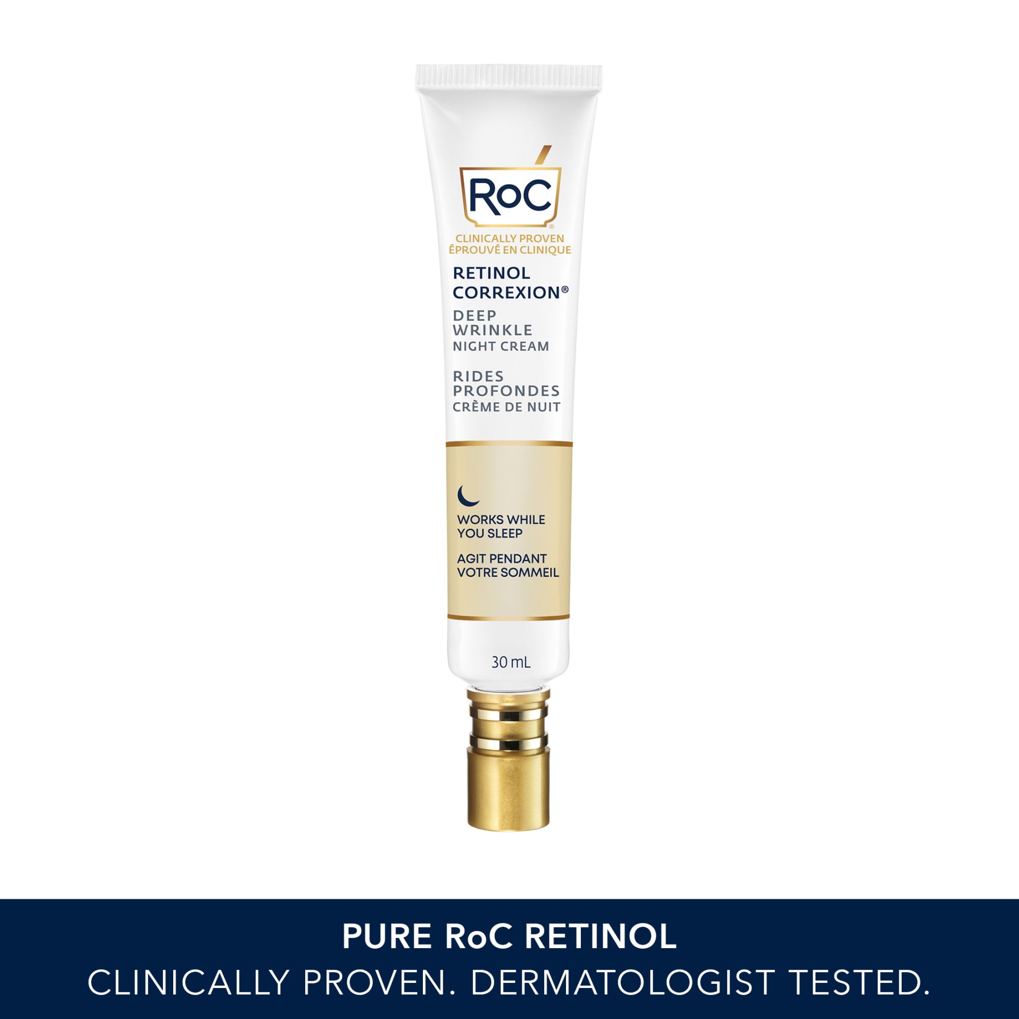 RoC Skincare - Retinol Correxion®️ - Crème de nuit profonde rides - Fonctionne pendant que vous dormez (30ml)