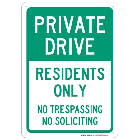 Private Drive Sign Private Drive Sign, No Trespassing Private Road Sign, No Soliciting, Outdoor Rust-Free Metal, 10