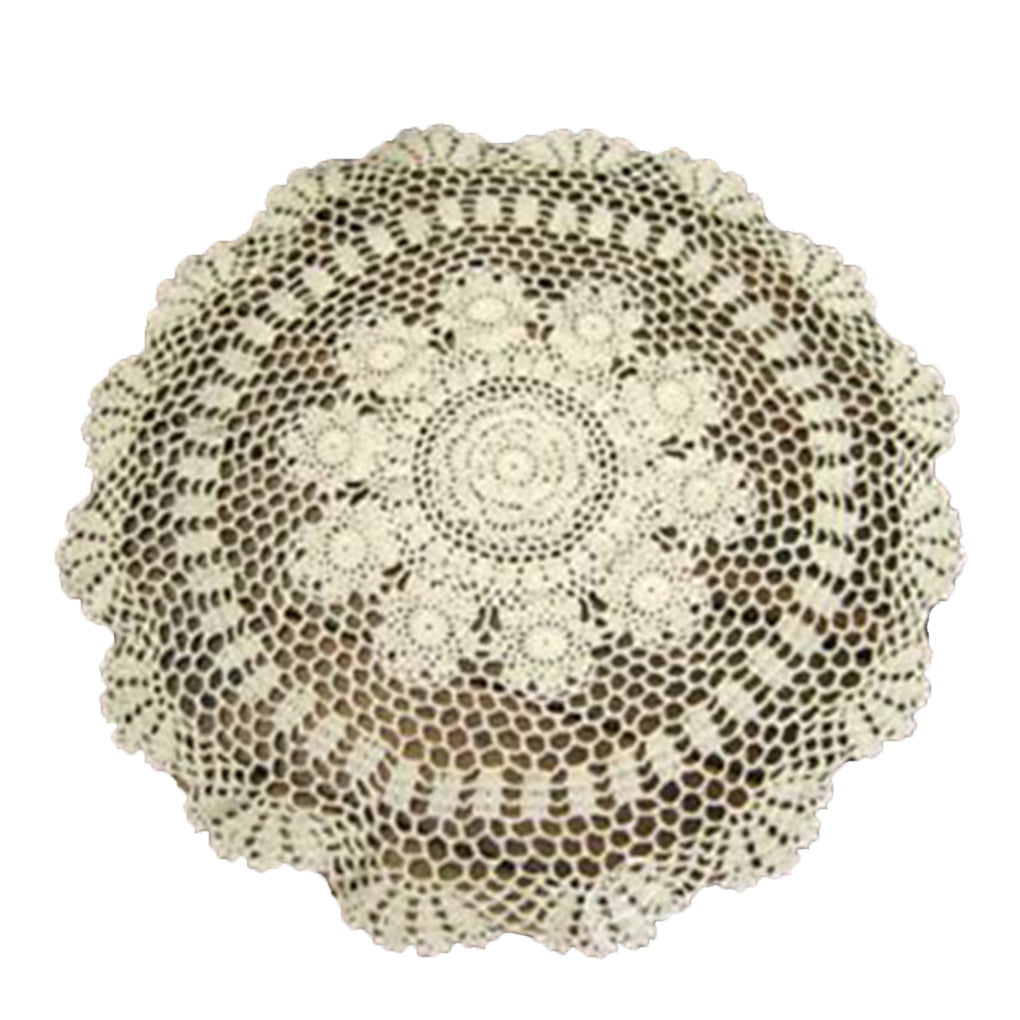 Brongsleet Hand Weave Lace Round, Small Round Vintage Tablecloth