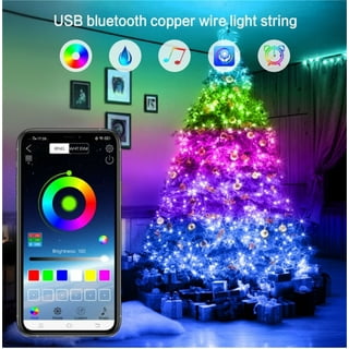 ONLY LIGHT,DIY Smart Christmas Lights with Bluetooth APP & Remote  Control,106FT 400 RGB LED Light, Suitable for 5.9Ft High Christmas Tree  (ONLY Light PLS) 