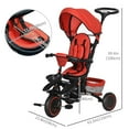 thumbnail image 3 of Aosom 6-in-1 Toddler Tricycle, Kids Trike with Rotatable Seat, Red, 3 of 9
