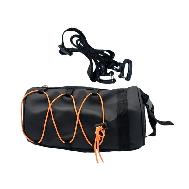 Bolsa de manillar de bicicleta, bolsa delantera de bicicleta con correa para el hombro, bolsa delantera de bicicleta profesional multifunción, bolsa Naranja fluorescente