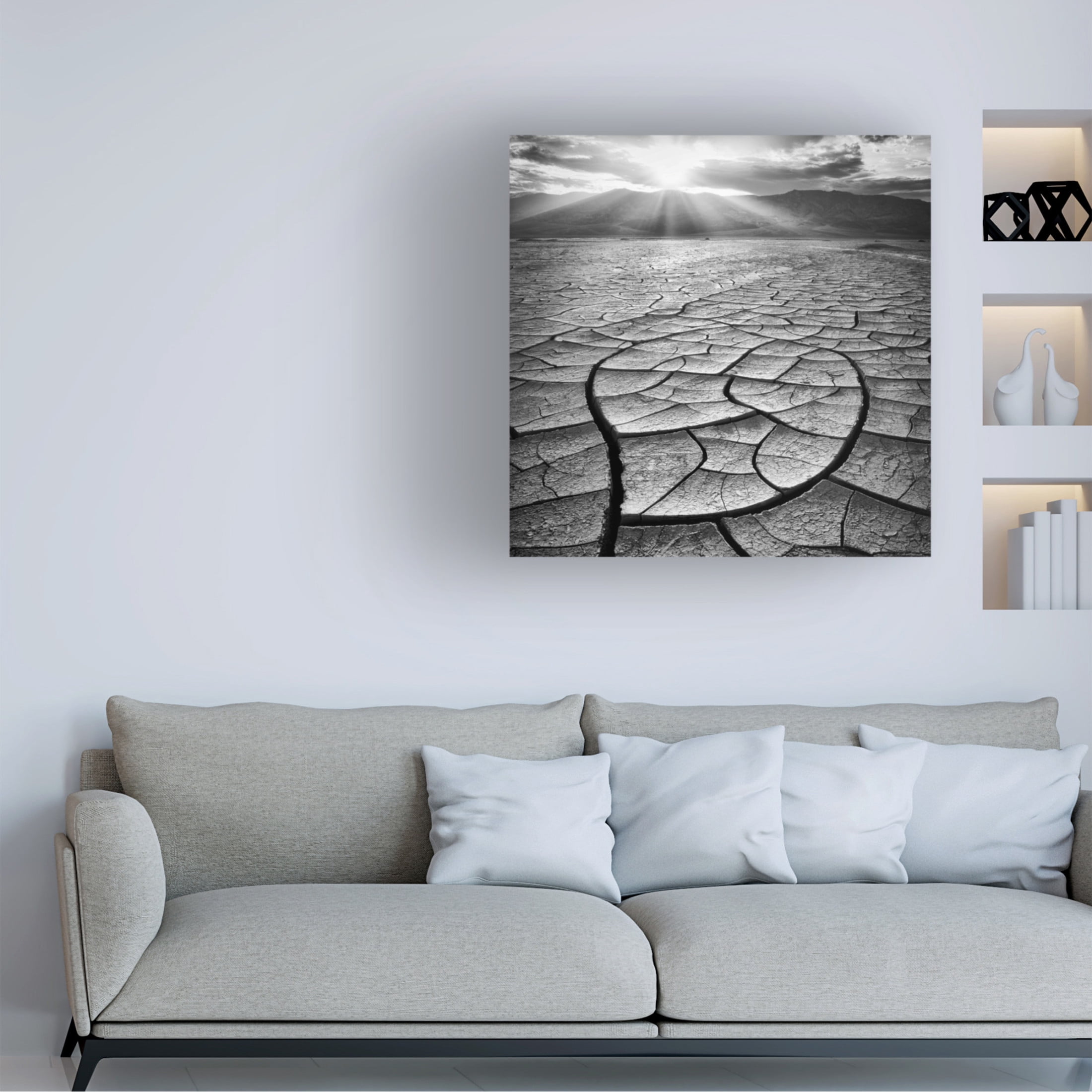 Canvas Wall Art - Yi Fan 'Arid' Wall Art for Living Room, Bedroom, or Office D?cor by Trademark Fine Art - 35 x 35 Inches