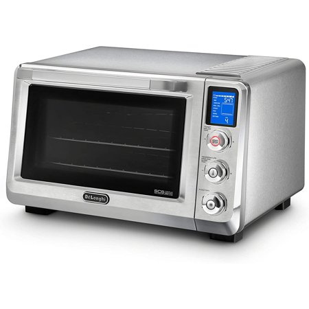 De'Longhi Air Fry Oven, Premium 9-in-1 Digital Air Fry Convection Toaster Oven, Grills, Broils, Bakes, Roasts, Keep Warm, Reheats, 1800-Watts + Cooking Accessories, Stainless Steel, 14L, EO141164M