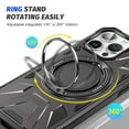thumbnail image 4 of Allytechgroup for iPhone 15 Pro Hybrid Durable Protective Case with 360 Degree Rotatable Ring Stand Holder, Fit Magnetic Car Mount Wireless Charging, Hard PC Back Cover Shockproof Case, Gray, 4 of 8