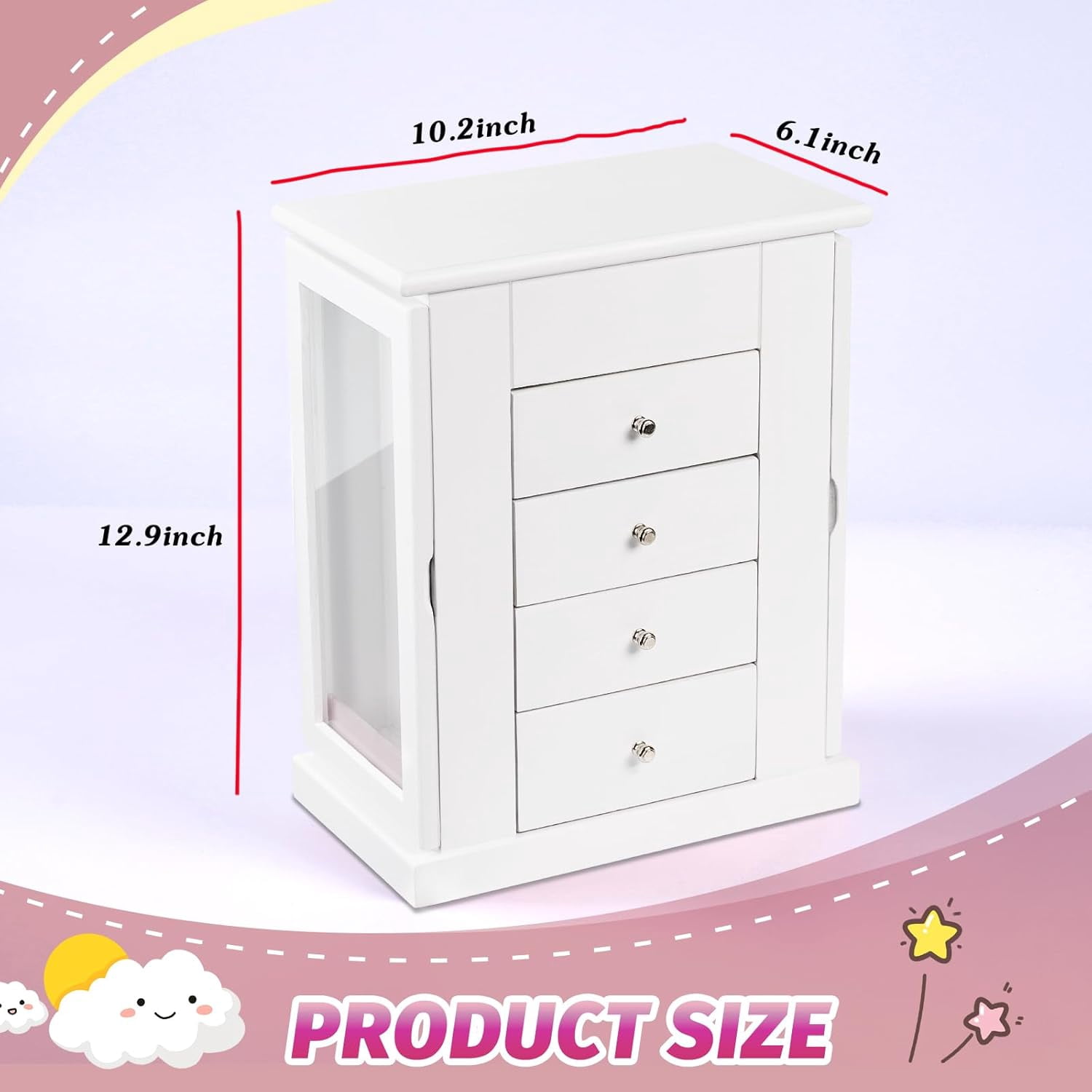 Music Jewelry Box for Girls, 5 Layer Musical Jewelry Organizer with Spinning Dancer for Kids Christmas New Year Birthday Gifts