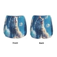 thumbnail image 3 of KLL Clear Sky Blue Cat Pattern Shorts Women,Athletic Shorts High Waisted Running Shorts Pocket Sporty Short Gym Elastic Workout Shorts-XX-Large, 3 of 7