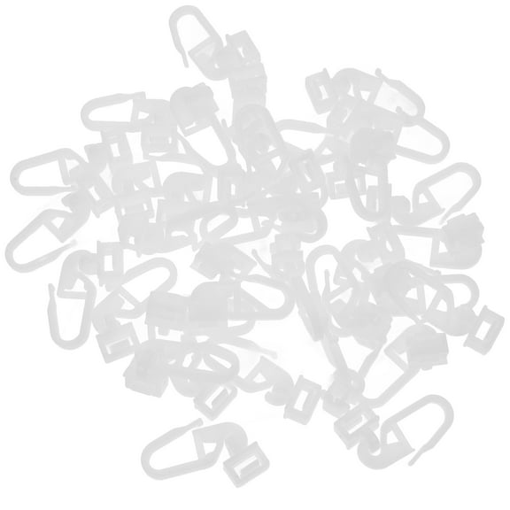 RUNROTOO Curtain Rail Pulley Hooks 36Pcs White Plastic for Shower Curtain and Drapes
