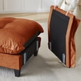 thumbnail image 3 of 107" 3-Seater Cloud Sofa, Modular Sectional Couch, Modern Deep Seat Sofa for Living Room, Comfy Lattice Decored Seat Cushion, Breathable Chenille Fabric (Orange), 3 of 11