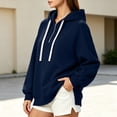thumbnail image 6 of SYwaren Oversized Hoodie for Women Half Zip Long Sleeve Casual Sweatshirt Side Slit Tops, 6 of 7
