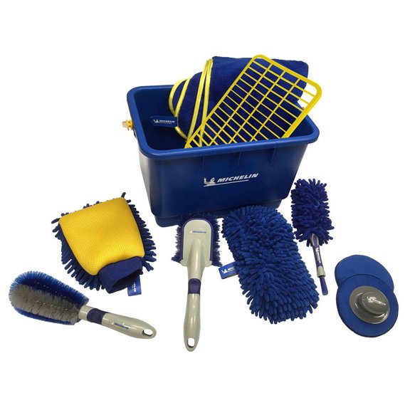 Michelin 11-Piece Complete Car Wash/Dry Kit, Premium Car Cleaning Set with Towels & Brushes
