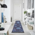 thumbnail image 4 of Yayeee Runner Rug for Bedroom 2'x6' Machine Washable Hallway Non Slip Mat, Blue Fireworks Pattern, 4 of 8