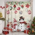 thumbnail image 6 of Christmas Xmas Shower Curtain, 66" x 72", Elk Snowman Bird Poinsettia Retro Letter Waterproof Bathroom Curtain Washable Shower Curtain Set with 12 Hooks, 6 of 6
