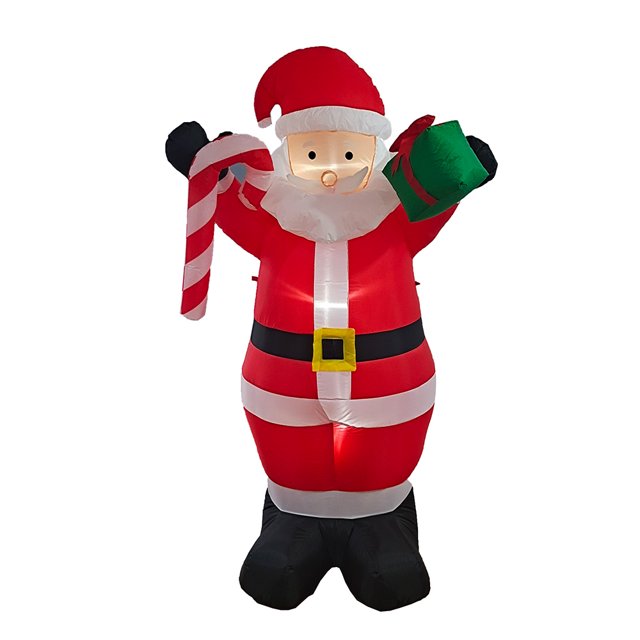 Inflable de SANTA CLAUS Navidad santa Navideño Artego regalo y caramelo con led – gigante 2.4m