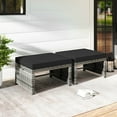 thumbnail image 2 of Costway Patio Ottomans Set of 2 PE Rattan Footstools with Removable Cushions & Metal Frame Black, 2 of 9