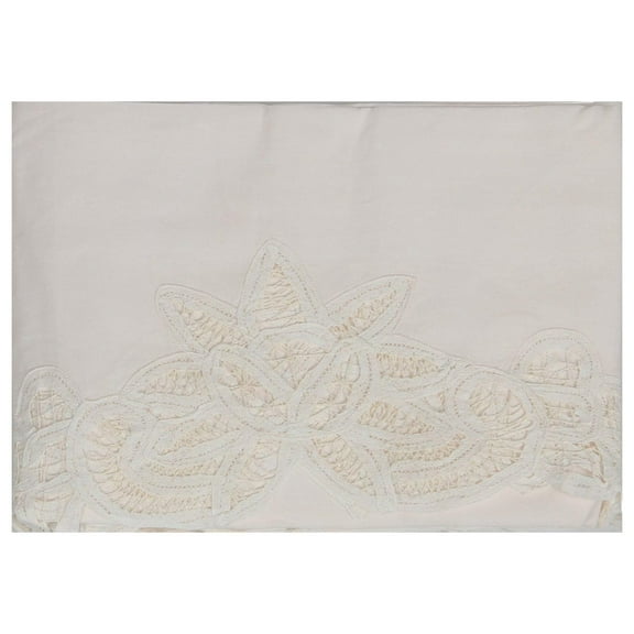 Battenburg Lace Bedskirt Dust Ruffle Full Beige 100% Cotton