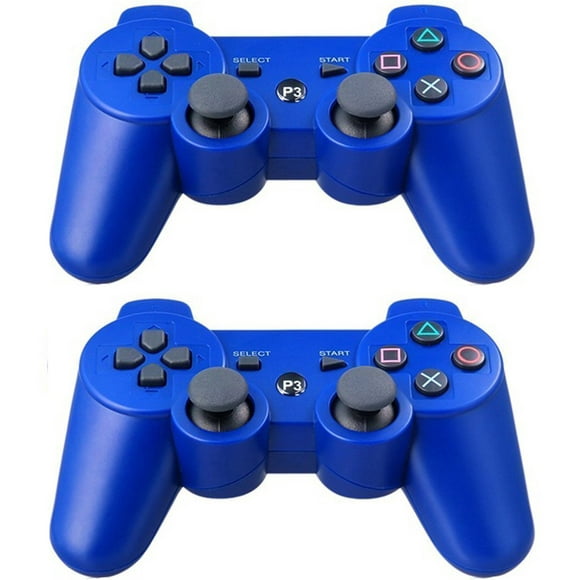 2x Pad Contrôleur de Jeu Bluetooth Sans Fil Bleu pour Sony PS3 Playstation 3