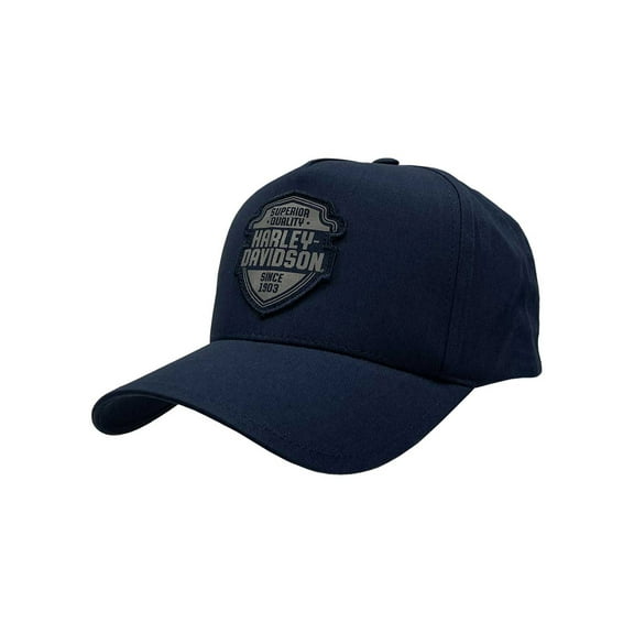 Harley-Davidson Men's Shield H-D Patch Curved Bill Snapback Baseball Cap - Navy, Harley Davidson