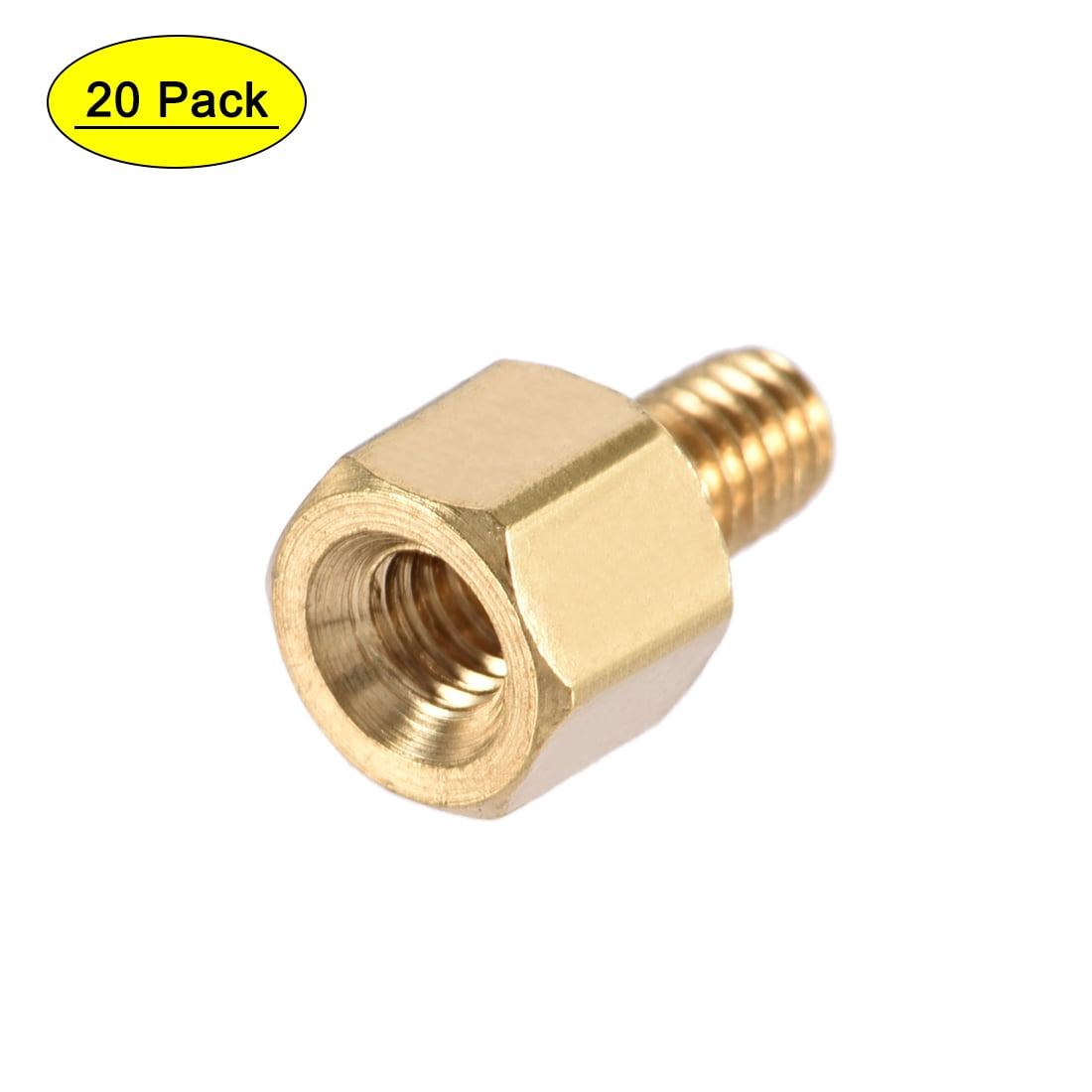 M2.5 x 4 mm 6 mm Male to Female Hex Brass Spacer Standoff 20pcs 