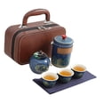 thumbnail image 3 of DOLITY Travel Tea Set Teacups Ceramic Kung Fu Teapot for Business Home Office Trips, 3 of 9