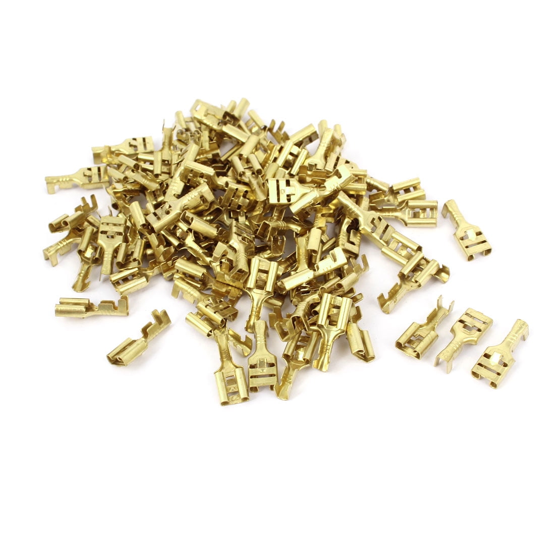 Uninsulated 7mm Female Spade Crimp Electrical Connectors Terminals