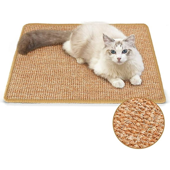 FUKUMARU Tapis Grattoir pour Chat 23.6 * 15.7 Pouces Tapis de Grattoir en Sisal Naturel