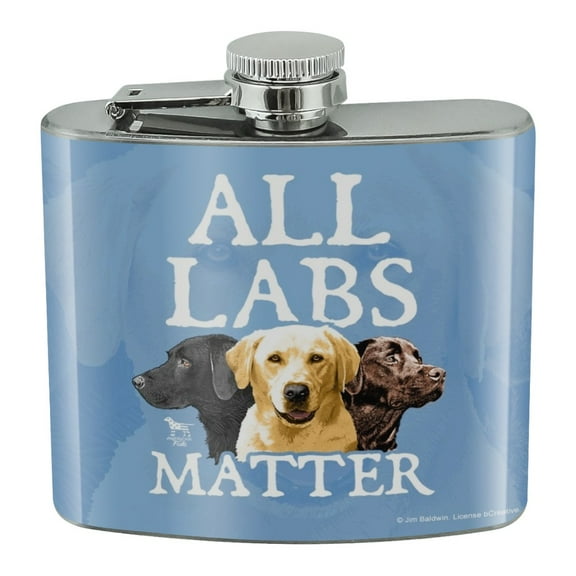 All Labs Matter Labrador Dogs Stainless Steel 5oz Hip Drink Kidney Flask