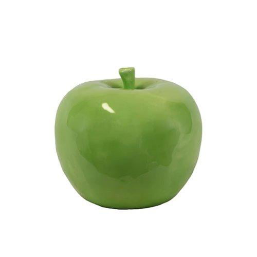 Glossy Ceramic Handmade Table Ornament Artificial Fruit Green Apple 