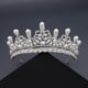 thumbnail image 4 of Diamante Perla Corona Novia Hermoso tocado Tocado Perla imitada Corona súper brillante Tiara (Plata), 4 of 8