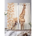 thumbnail image 4 of Sheer Curtains 84 inches Long 2 Panels Set Vintage Watercolor Light Filtering Sheer Drapes Rod Pocket Window Curtains for Living Room/Bedroom, Giraffe Texture Brown, 4 of 8