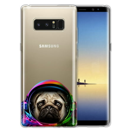 FINCIBO Soft TPU Clear Case Slim Protective Cover for Samsung Galaxy Note 8, Clear Astronaut (Best Price Note 8)