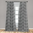 thumbnail image 5 of Ambesonne Gothic Curtains, Bridal Victorian Flowers, Pair of 28"x63", Black White, 5 of 5