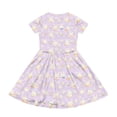 thumbnail image 4 of yuCgh Easter Dress for Toddler Girls, Short Sleeve Summer Dress with Pocket, Colorful Print Casual Party Dress for Easter Celebration,Light Purple 150, 4 of 5