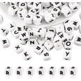 thumbnail image 1 of 20 cuentas de silicona blancas con forma de letra R en forma de cubo, de 12x12x12 mm, con separador de 2 mm. Cuentas sueltas con forma de letra., 1 of 9