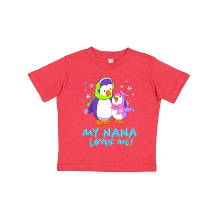 

Inktastic My Nana Loves Me! Cute Penguins Gift Toddler Toddler Girl T-Shirt