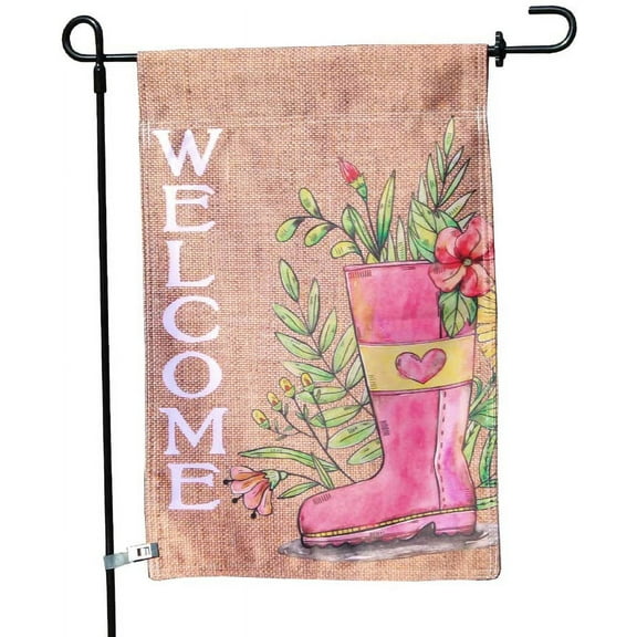 Welcome Double Sided Garden Flag, Rustic Outdoor Decorative Flag for Homes, Yards, and Gardens, 12 x 18 Inch