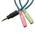 thumbnail image 1 of EeaseCA 3.5mm Male to 2 Female Headset Splitter Cable Computer Headphones Microphone Adapter Convertors (Blue), 1 of 7