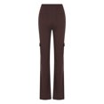 thumbnail image 5 of Lenpel Women's Cargo Pants High Waisted Pull on Ribbed Flare Leggings Bootcut Casual Trousers with Pockets, 5 of 6