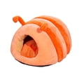 thumbnail image 3 of Caterpillar Shape Cat Bed Anti Slip Bottom Dog Sleeping Bed for Puppy Rabbit Orange, 3 of 9
