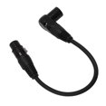 thumbnail image 1 of XLR Microphone Extension Cable Adapter, 90 Degree XLR Male to Straight XLR Female 3 Pin Microphone Connector for Speaker, Recording Studio, Mic Mixer, Audio Interface, Amplifier, 1 of 7