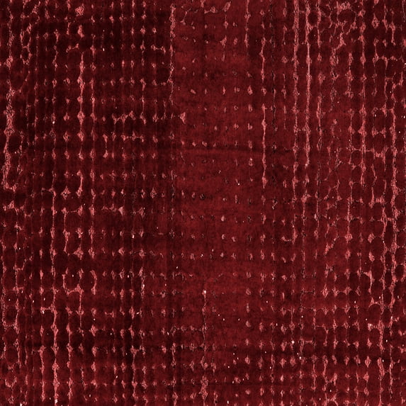 Ahgly Company Machine Washable Indoor Square Abstract Red Modern Area Rugs, 4' Square