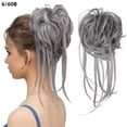 thumbnail image 1 of Zhuge Moño desordenado, extensión de moño despeinado, banda elástica para el cabello, moño rizado, coletero para mujer, gris, 1 of 3